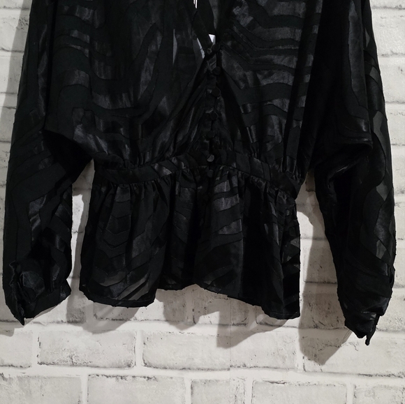NEW L'academie The Diane Blouse Black Tiger‎ size XS - Picture 5 of 9